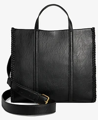 Style & Co Braided Trim Boxy Tote Bag, Macy's Exclusive