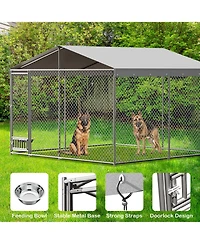 homfan Outdoor Dog Kenne Foot Heavy Duty Dog House with Uv Resistant Waterproof Roof and Anti Rust Welded Wire for Medium and Large Dogs