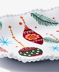 Tinsel And Frost Melamine Ornament Beaded Tray, Set of 2
