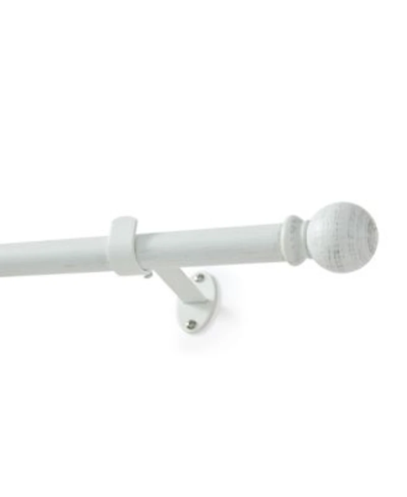 Threadmade Farmhouse Ball 3 4 Inch Adjustable Decorative Single Curtain Rod With Globe Ball Finials