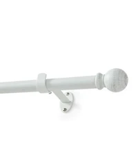 Threadmade Farmhouse Ball 3 4 Inch Adjustable Decorative Single Curtain Rod With Globe Ball Finials