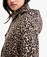 Michael Kors Women's Hooded Leopard-Print Anorak Jacket