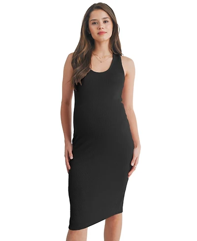Hello Miz Maternity Ribbed Sleeveless Bodycon Tank Dress