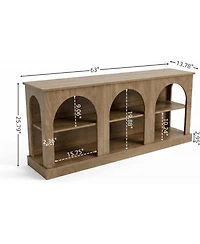 Tribesigns Arched Entryway Table: Low profile console table for hallway. Farmhouse accent stand with open shelves for living room, entrance