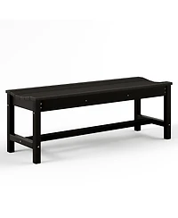 homfan Outdoor Bench with Curved Seating - Hdpe 2-Person Backless Holds up to 800 lbs, Weatherproof Garden for Porch, Patio, Park