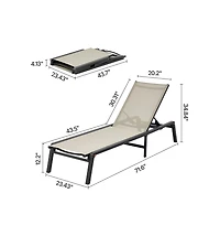 Sugift Foldable Outdoor Chaise Lounge Chair with 5 Position Backrest 400 lb Capacity