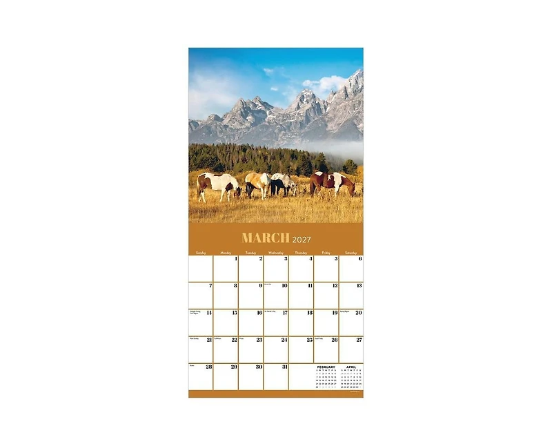 Tf Publishing Paper Goods 2027 Horses Wall Calendar