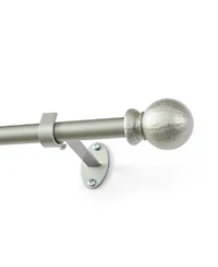 Threadmade Home Farmhouse Ball 3/4-Inch Adjustable Decorative Single Curtain Rod with Globe Finials