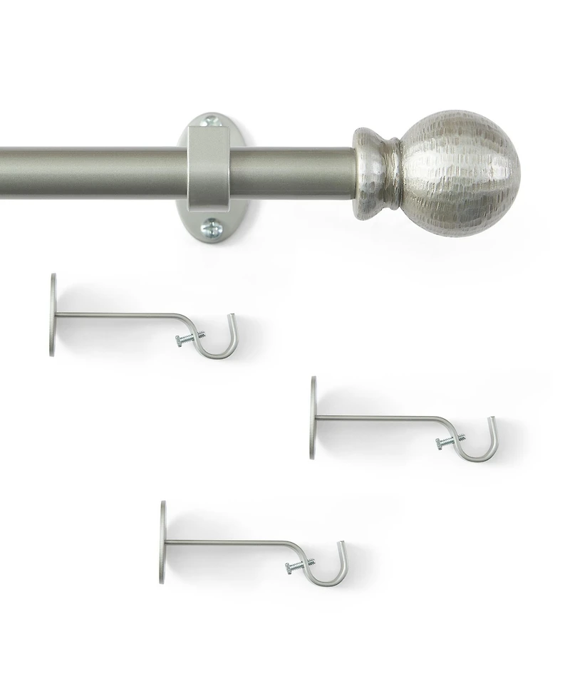 Threadmade Home Farmhouse Ball 3/4-Inch Adjustable Decorative Single Curtain Rod with Globe Finials