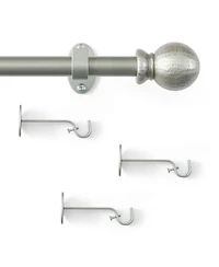 Threadmade Home Farmhouse Ball 3/4-Inch Adjustable Decorative Single Curtain Rod with Globe Finials