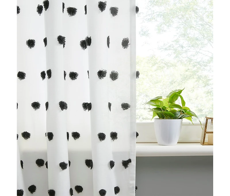 Avobird Pom Pom Emb hed Curtain Panel