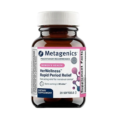 Metagenics HerWellness Rapid Period Relief - Fast-Acting Herbal Support with Turmeric, Boswellia and Galangal - Targets Menstrual Cramps