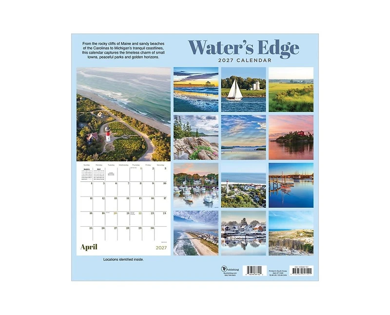 Tf Publishing Paper Goods 2027 Water's Edge Wall Calendar