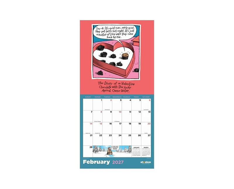 Tf Publishing Paper Goods 2027 Shoebox Laugh Out Loud Wall Calendar