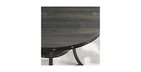Flynama 3-Piece 36" Round Bar Table Set with 2 Fabric Nail Head Pub Stools