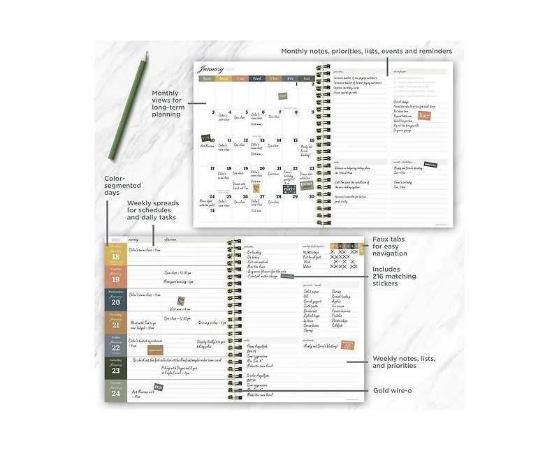 Tf Publishing Paper Goods 2027 Blooms of Medium Weekly Monthly Planner
