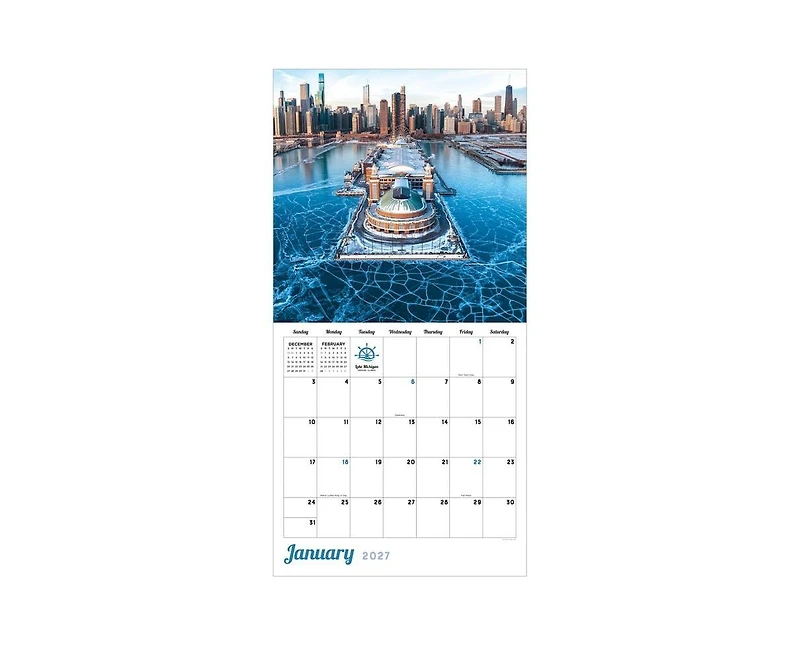 Tf Publishing Paper Goods 2027 Great Lakes Wall Calendar