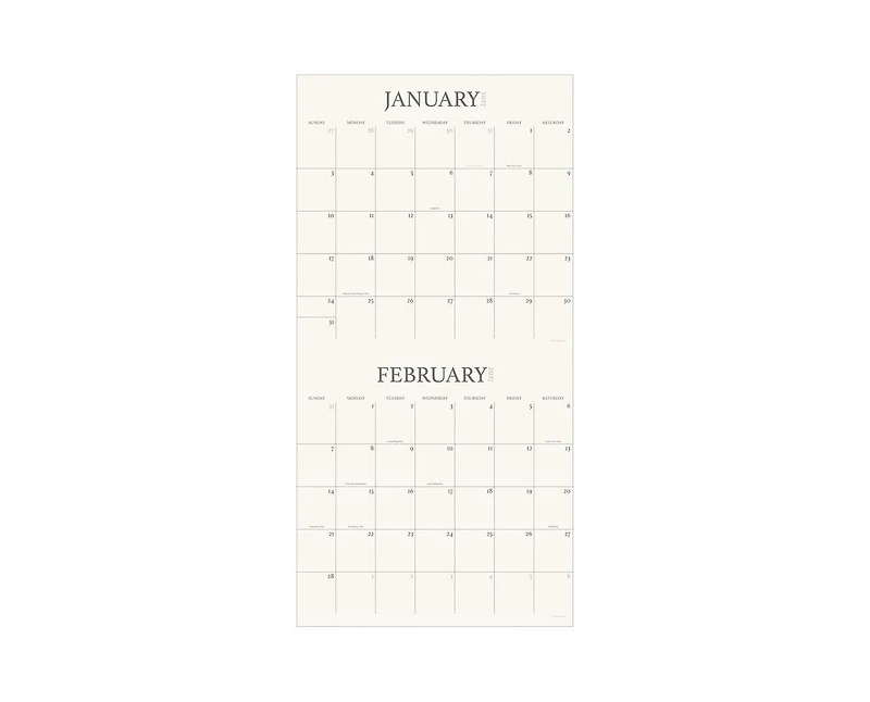 Tf Publishing Paper Goods 2027 2 Year Grid Wall Calendar