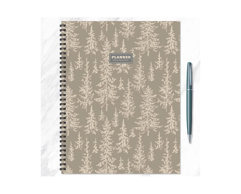 Tf Publishing Paper Goods 2027 Foggy Forest Large Weekly Monthly Planner