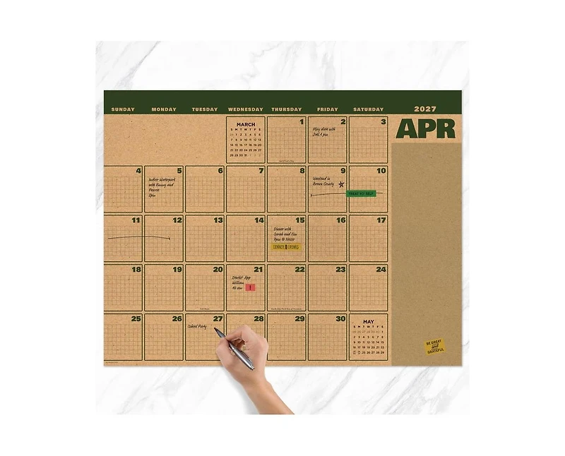 Tf Publishing Paper Goods 2027 Trail Timber Desk Pad Monthly Blotter Calendar