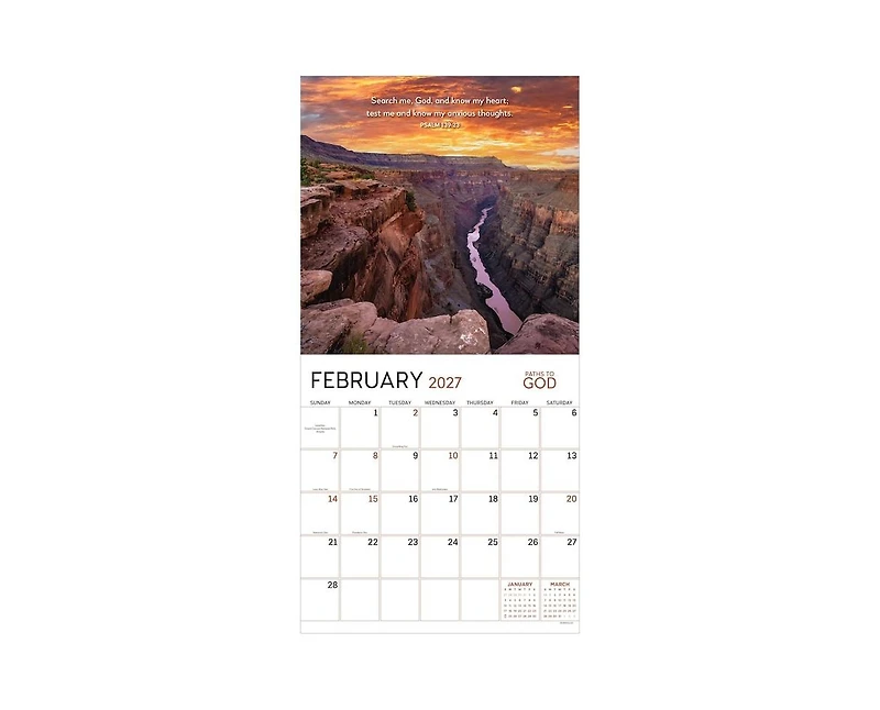 Tf Publishing Paper Goods 2027 Paths to God Wall Calendar