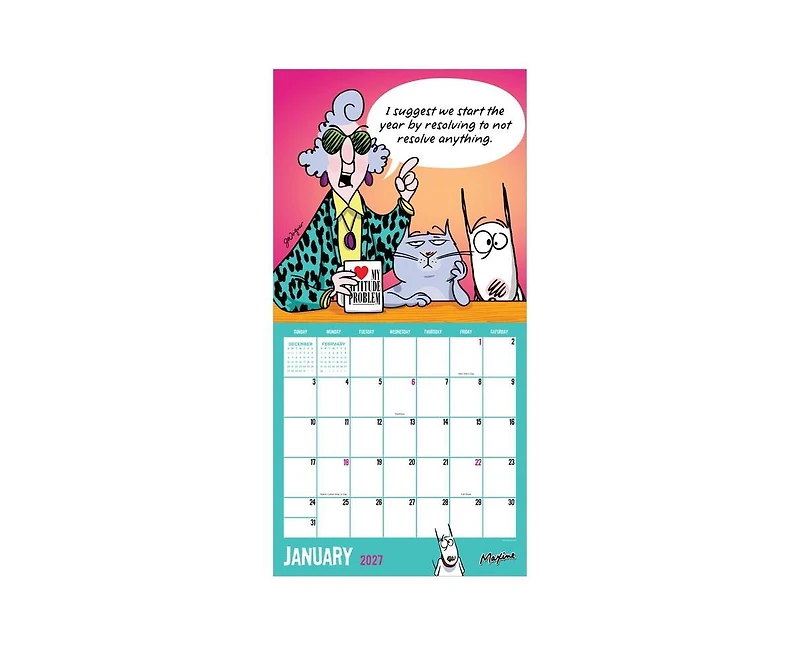 Tf Publishing Paper Goods 2027 Maxine Wall Calendar