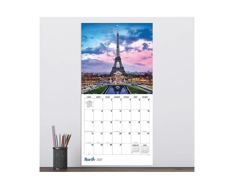 Tf Publishing Paper Goods 2027 France Wall Calendar