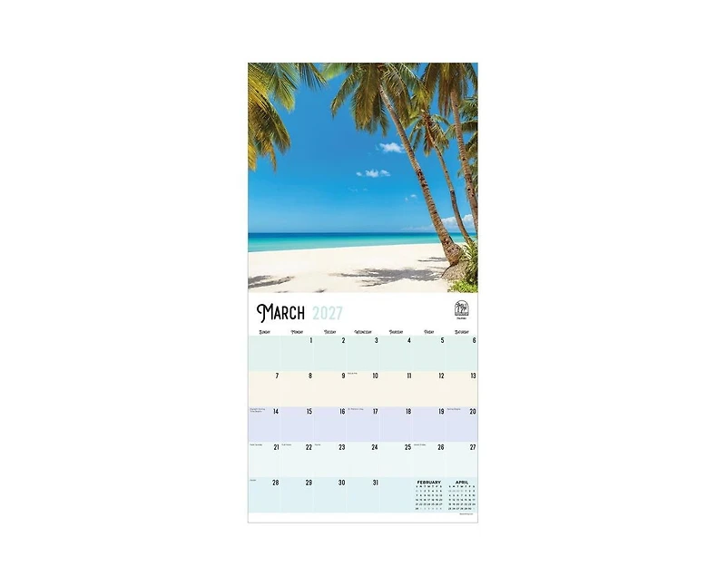 Tf Publishing Paper Goods 2027 Beaches Wall Calendar