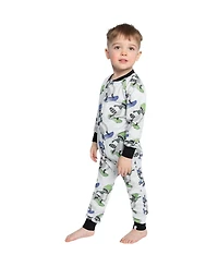 Deux par Little and Big Boy 6-12 Cotton One Piece Pajama Beige Raccoon Print