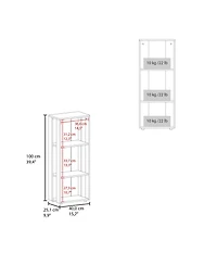 Flynama Melamine 3-Tier Minimalist Open Storage Bookcase