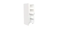 Flynama 4-Tier Freestanding Pull-Out Door Bookcase Mobile Storage Cabinet with Wheels for Home Office Bedroom