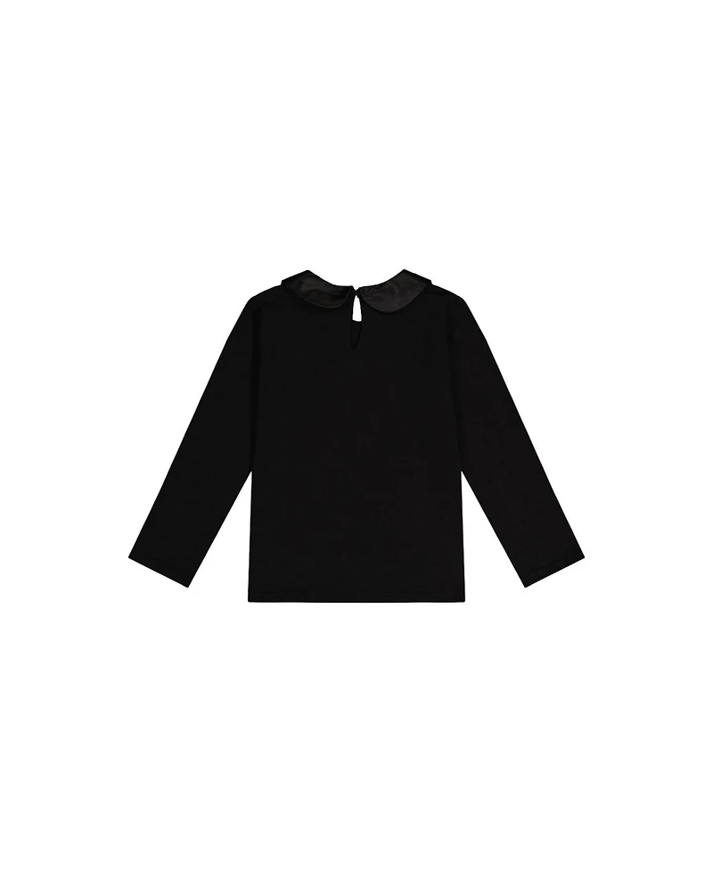 Deux par Little and Big Girl 6 -14 Organic Cotton T-Shirt with Peter Pan Collar