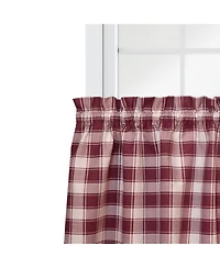 Ellis Curtain Country Check Tailored With 1.5inch Rod Pocket Window Tiers Brick