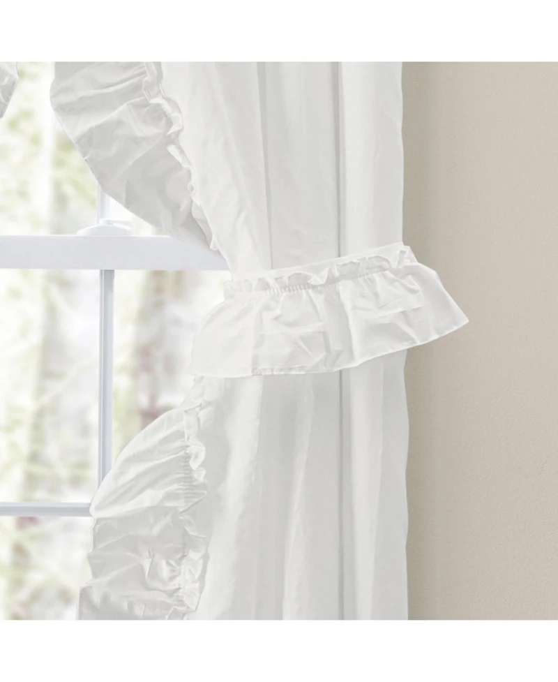 Ellis Curtain 70percentage Polyester 30percentage Cotton Stacey Ruffled Prscilla Curtain Panel Pairs With Tiebacks
