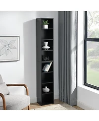 Flynama 70.9 Inch 8-Tier Detachable Adjustable Slim Media Storage Tower Home Narrow Bookcase