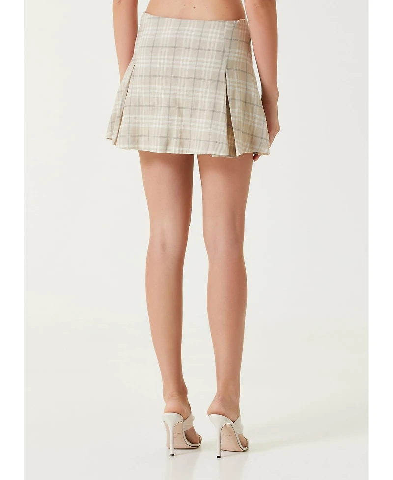 Pcfg Women's Free Heaven Linen-Blend Pleated Mini Skirt