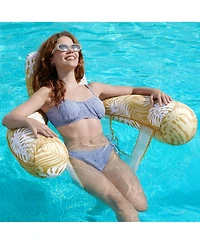 Aofar Inflatable Pool Float Lounge Chair Plant Pattern Water Hammock
