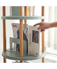 Flynama 3 Tier 360 Degree Rotating Multi-Functional Household Storage Book Display Rack