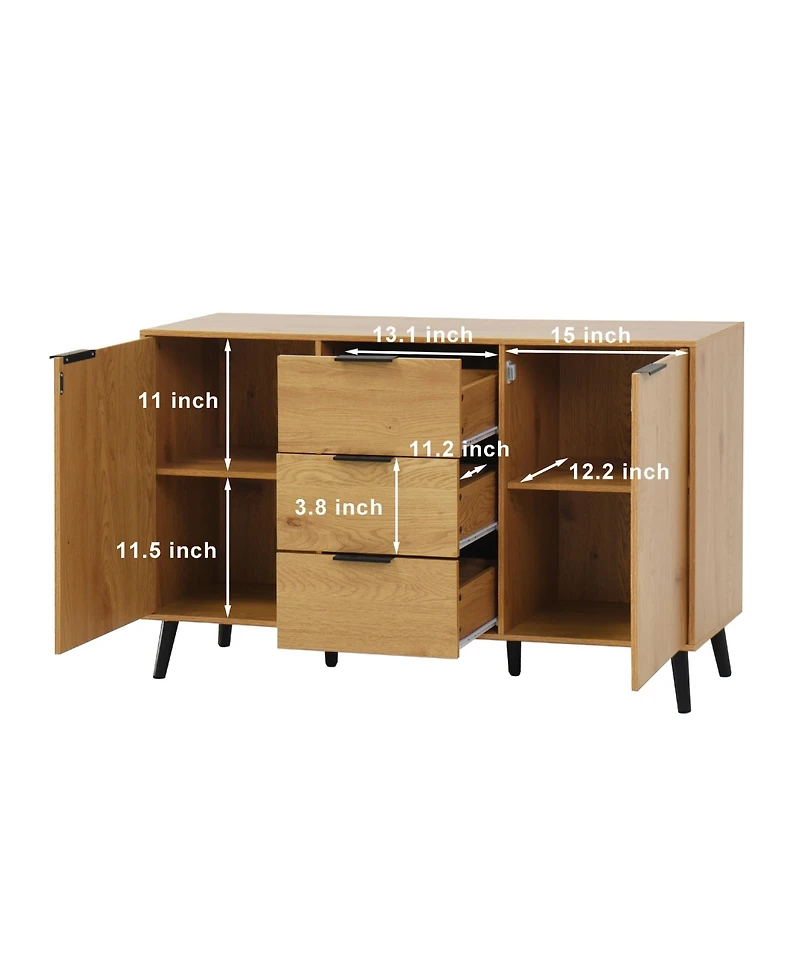 Flynama Sideboard Buffet Cabinet with 3 Drawers