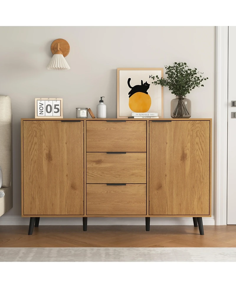 Flynama Sideboard Buffet Cabinet with 3 Drawers