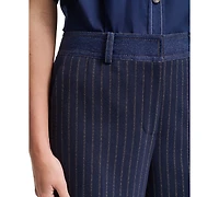 Karl Lagerfeld Paris Petite Mid-Rise Straight-Leg Pants