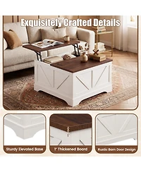 Slickblue Modern Square Coffee Table 31.5 Inch with Lifting Top and Storage