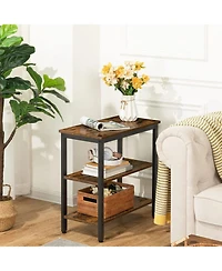 Slickblue 3-Tier Narrow End Table with Storage Shelves for Small Space Organization