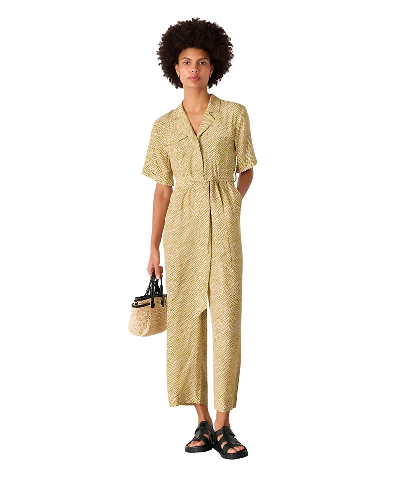 Whistles Women's Kelly Tiger Flame Cropped Jumpsuit