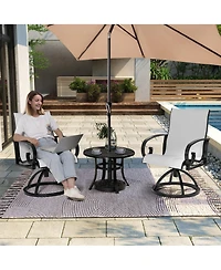 Pellebant Outdoor Aluminum Patio Swivel Dining Chairs with Sunbrella Fabric