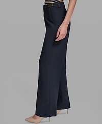 Karl Lagerfeld Paris Women's Ankle-Length Straight-Leg Pants