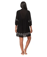 Miraclesuit Women's Elysium V-Neck Tiered Swim Cover-Up Dress