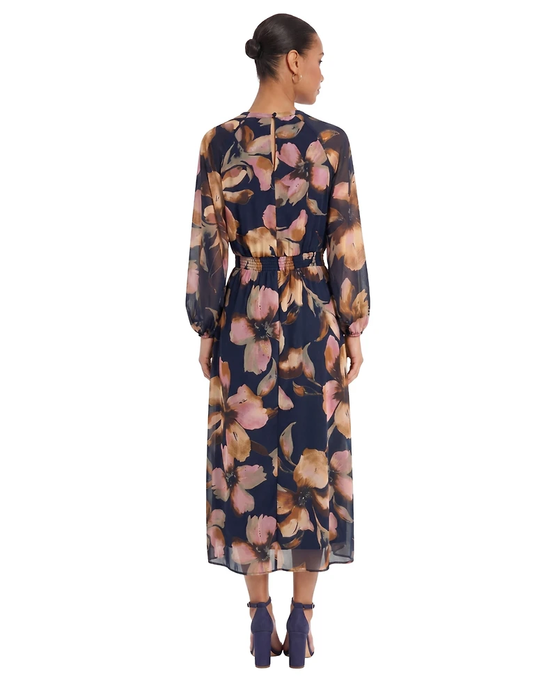 Maggy London Women's Balloon Floral Midi Dress