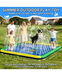 Aofar Splash Pad Sprinkler Mat Outdoor Summer Fun