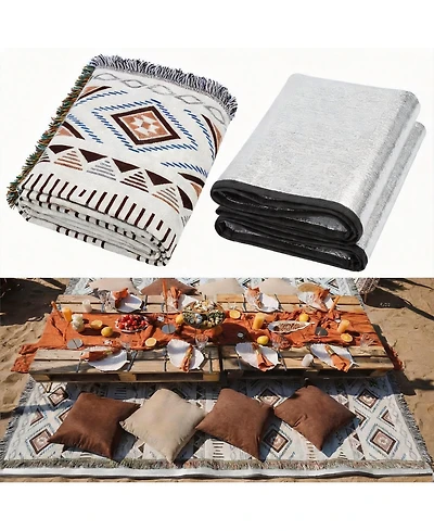 Aofar 91"x 71" Picnic Blanket Beach Camping Sandproof Waterproof